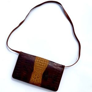 Vintage 1970s Authentic Crocodile Skin Purse